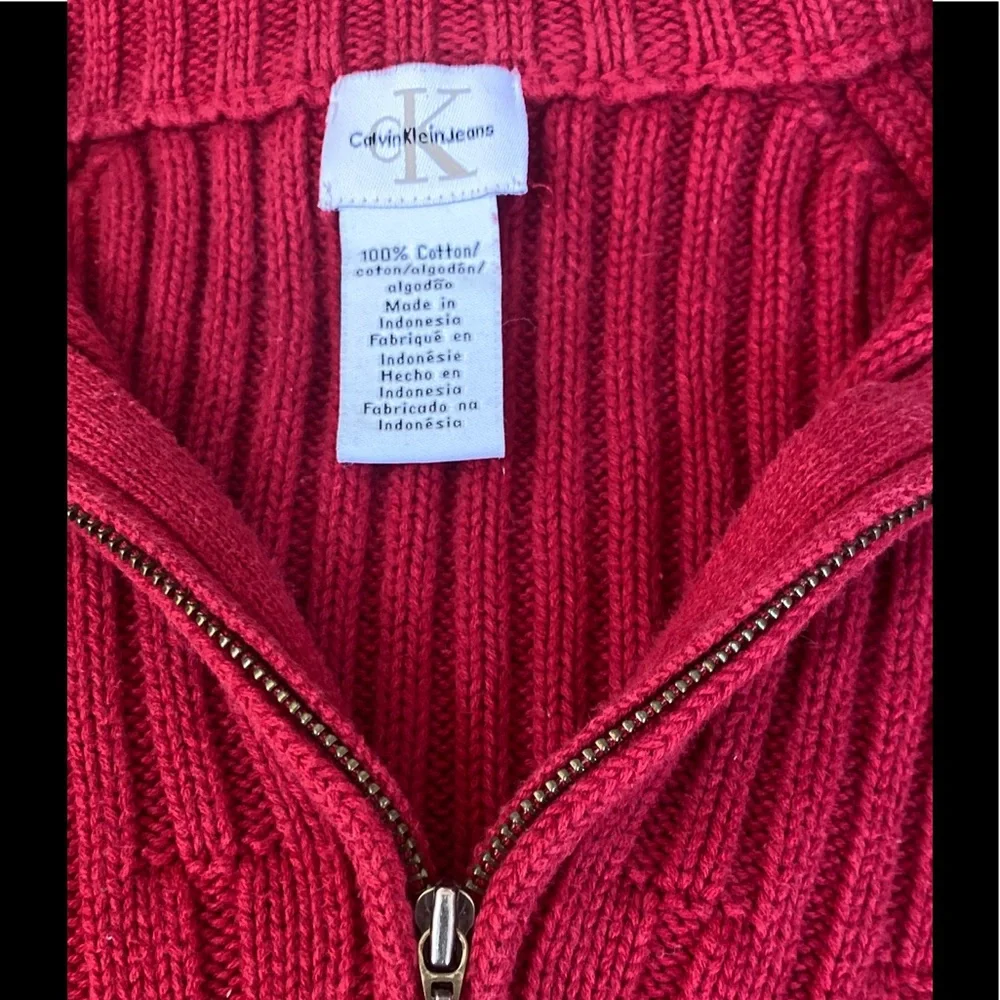 Vintage Calvin Klein Quarter Zip Sweater size M - Picture 2 of 5
